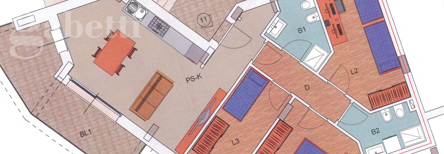 Fotografia principale Immobile[SV04489]: CASINE DI OSTRA- appartamento di nuova costruzione di circa 95 mq al primo ed ultimo piano con ingresso indipendente da scala esterna.
composto da ingresso-soggiorno con cucina a vista, tre camere, doppi servizi balcone e corte privata.
Ampio garage al piano interrato, con ingresso comunicante direttamente con l'appartamento - fotovoltaico, termico solare e impianto di ricambio aria
